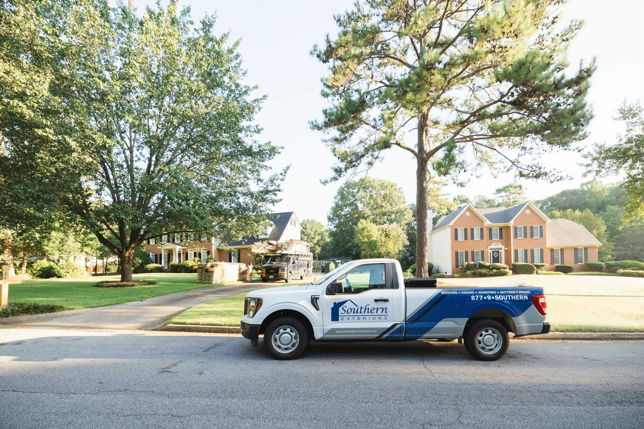 Southern Exteriors branded truck at job site
